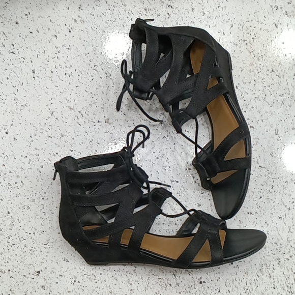 Wedge Ankle Wrap Sandals - Picture 1 of 10